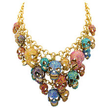 Skull-shape 18k women gold necklace designs girls