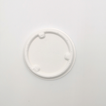 Biodegradable bagasse cutlery 2oz sugarcane coffee cup lid.