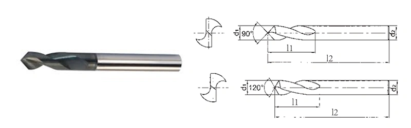 High Quality Solid Carbide Spot Drill Bits Cutter with 90 Degrees