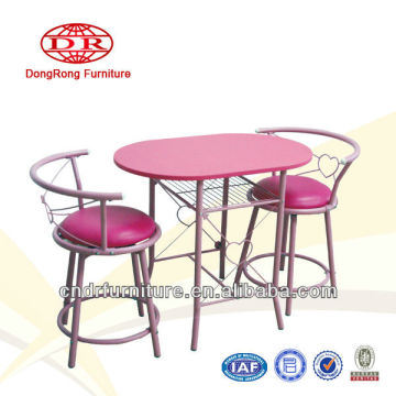 pink metal table set