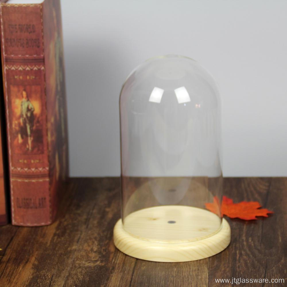 D12*H20cm Glass Dome With MDF Base