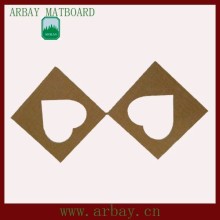 Wholesale precut and heart shape cut out matboard,linen heart shape cut out matboard,