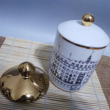 Ceramic Candle Jar with Lid