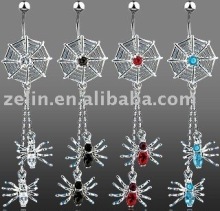 Spider Web Navel Belly Ring Body Jewelry NEW 14 Ga,navel jewelry,navel belly ring