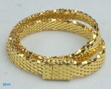 Decorative Girls Copper Alloy Unisex Gold Color Beaded Cuff Bangle