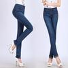 women girle jeans skinny pants denim jeans sexy blue color cotton new style jeans girle skinny dark blue denim jeans