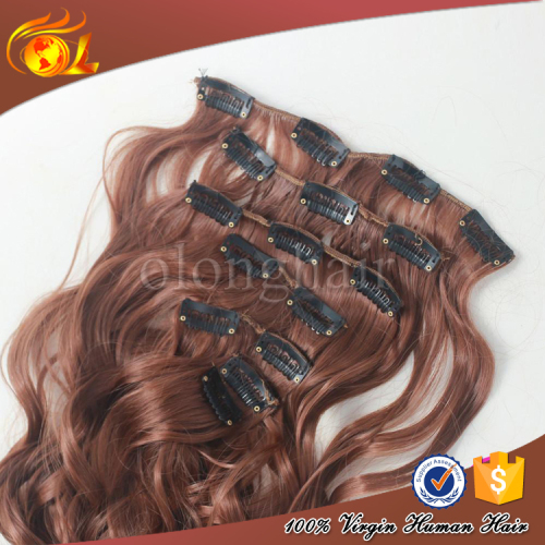 Hot sale american salon used top grade clip in brazilian human hair