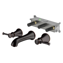 Oil Rubbed Bronze Wall Mounted Bathroom Sink Faucets