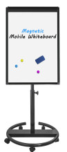 Office aluminium frame magnetic flipchart easel in black