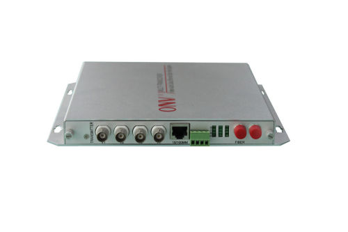 10mhz Bnc Video Fiber Optic Transceiver 4 Channel With 20km Transmission Distance