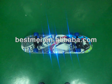 Flashing skateboard with led light wheels