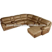 Yellow-Brown Recliner Sectional Corner Sofa