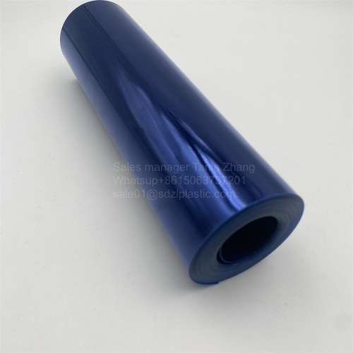 Translucent blue glossy PVC film