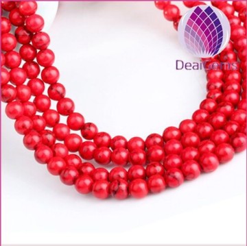 6mm natural red turquoise beads gemstone round loose beads