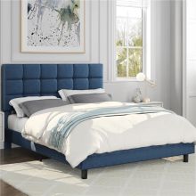 Simple King Size Upholstered Linen Bed Frame