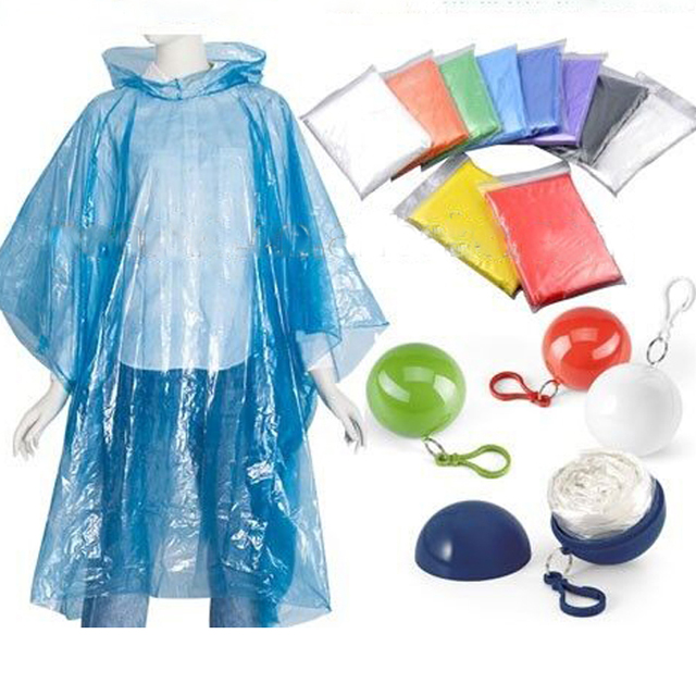 أزياء المطر الكبار قابلة لإعادة الاستخدام طوي PE المعطف