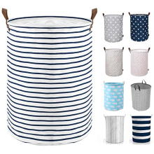 High Quality Linen Fabric Dirty Clothes Collapsible Laundry Basket