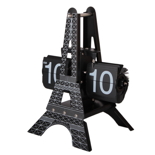 Eiffel Tower Design Flip Clock with Cards Automatic