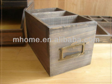 shabby chic wood sundries box with 3 parts