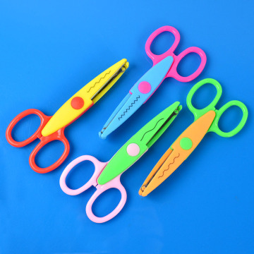 10Pcs/Lot Children Safety Scissors 6 Shaped Cutting Patterns Curved Edges Kid Scissors Paper Scissors