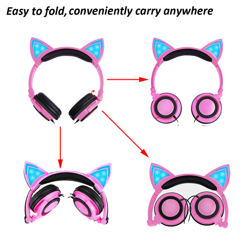 Auriculares LED Light Up Cat para niños Auriculares