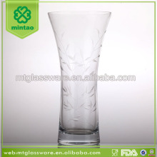 hand carved crystal glass vase