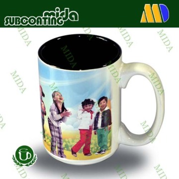 sublimation mug/super white coated inner color mug/promotional gift mug