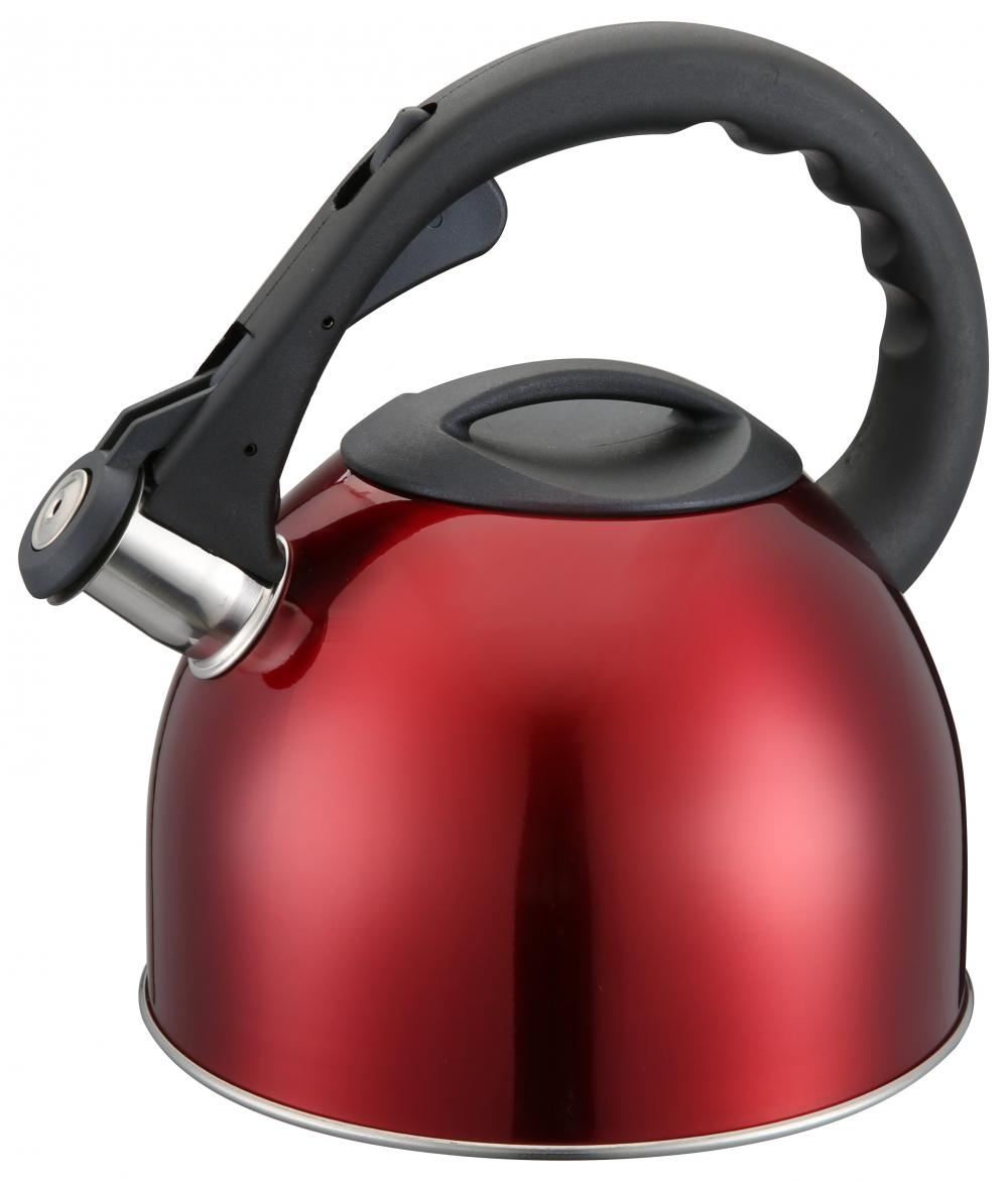 Elegant Red Stainless Steel Whistling Kettle