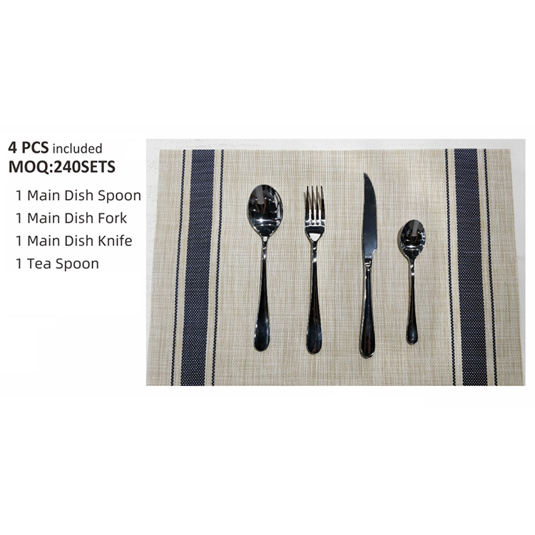 Best Choice Exceptional Quality Popular4PCS/SET) spoons fork and knife stainless steel Hotel restaurant cutlery in flatware set