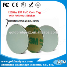 China Factory Programmable PVC rfid disc tag with adhesive back