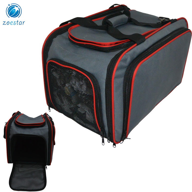 Expandable Soft-sided Animal Pet Carriers with Shoulder Strap Portable Cat Dog Air Travel Transport Bag