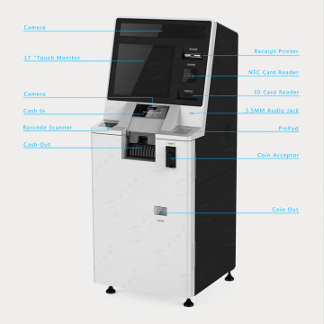 Standalone Banknote und Münzeinzahlung Kiosk für Bank