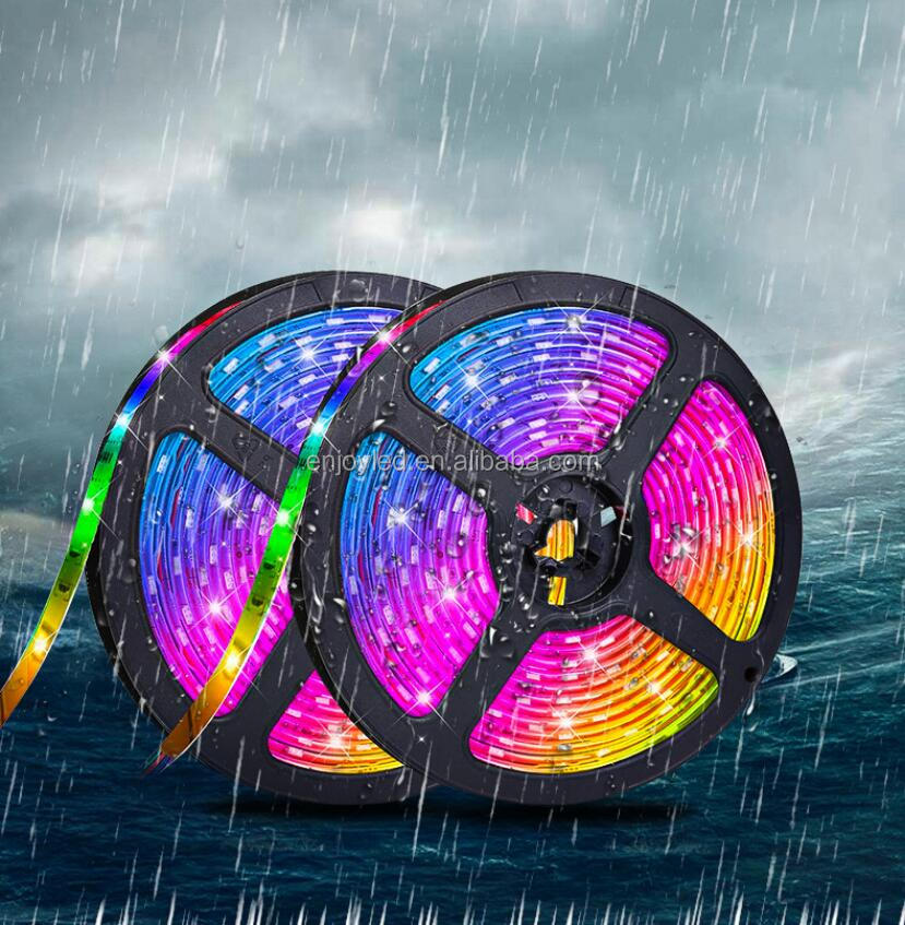 5m Smd led rgb strip 12V 5050 Waterproof rgb led Strip Light 150 Led + 44 Key Ir rf Remote+ adapter rgb led strip kit