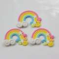 Multi couleur Kawaii polymère argile nouveaux arcs-en-ciel Cabochons pour enfants artisanat arrivée 100 pièces 38 * 50mm artificiel SOLA artisanat 100 pièces / sac