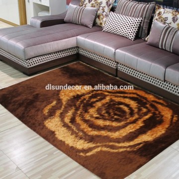 brown flower 100% Polyester shaggy carpet rug