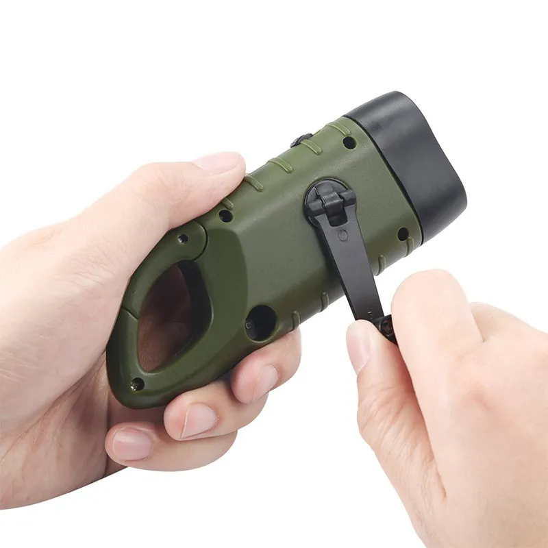 Hand Crank Solar Powered Flashlight Cheap Powerful Emergency Rechargeable Flashlight Crank-Powered Flashlight