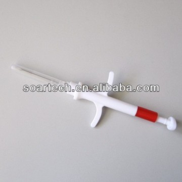 RFID syringe with animal glass tag