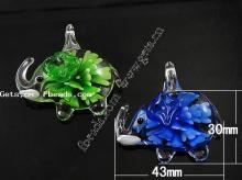2015 elephant inner flower lampwork pendants