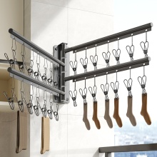 Aluminum Wall-Mounted Foldable Sock & Towel Drying Rack