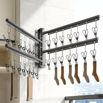 Aluminum Wall-Mounted Foldable Sock & Towel Drying Rack