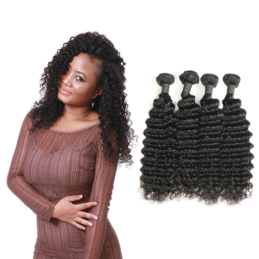 Wholesale virgin factory price 10a brazilian hair,deep water wave full lace frontal closure with bundles