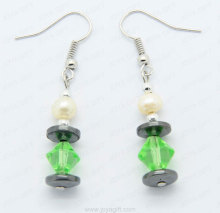 Disc beads hematite earring