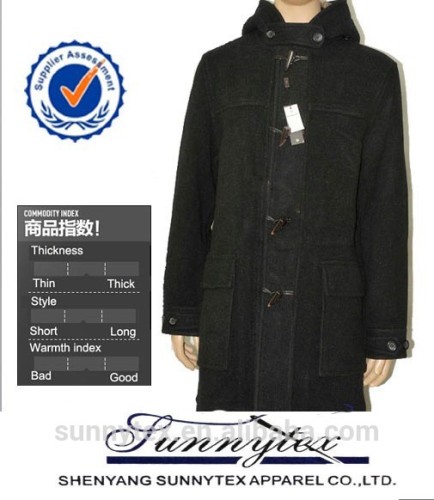 Sunnytex Long Mens Winter Poncho Inner Checked Side Wool Overcoat