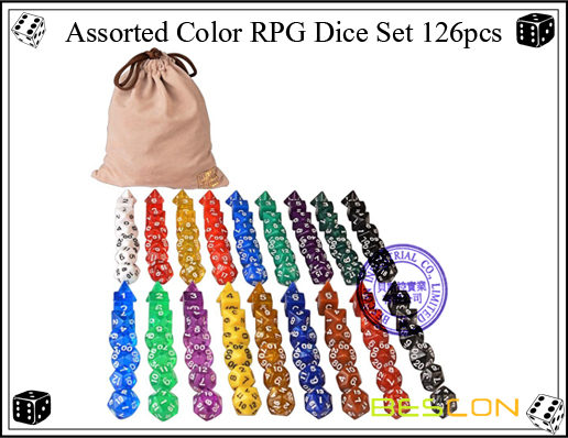 Assorted Color RPG Dice Set 126pcs Assorted Color RPG Dice Set 126pcs