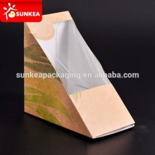 Fully compostable sandwich wedge paper sandwich box