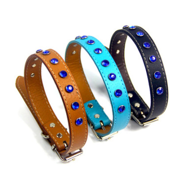 Customized pet dog collars logo PU dog collar