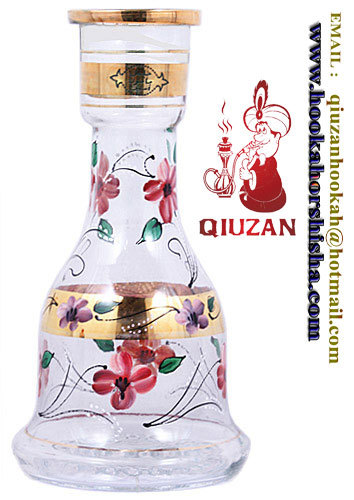 Big Size Beautiful White Printing Hookah Bottle