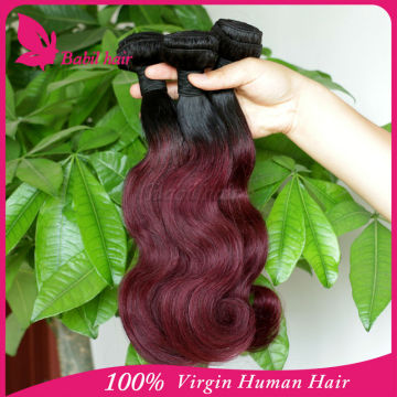 unprocessed body wave ombre bundles 100% remy human hair extension