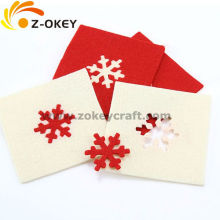 customized Square felt mat Christmas felt coaster with snowflake laser cut