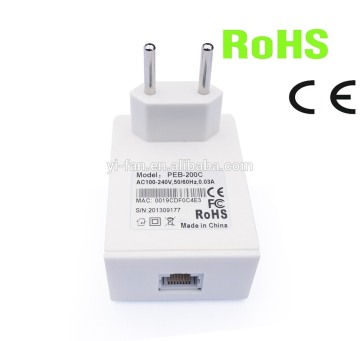 200Mbps Wallmount PLC modem homeplug powerline adaptor